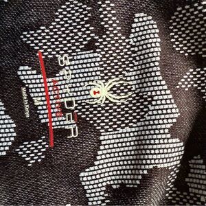 Spyder Black & White Patterned Leggings with Red Accent